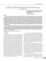 NGHIÊN CỨU TỔNG HỢP NHIÊN LIỆU NHŨ TƯƠNG BIO-OIL VÀ DIESEL OIL