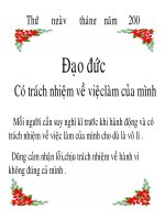 Bài 2. Có trách nhiệm về việc làm của mình