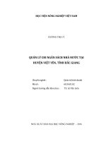 quản lý chi ngân sách nhà nước tại huyện việt yên, tỉnh bắc giang 