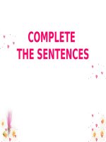 COMPLETE THE SENTENCES FOR IOE