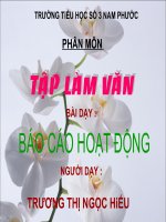 Tuần 20. Báo cáo hoạt động