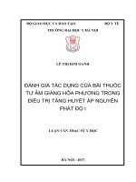 Đánh giá tác dụng của bài thuốc Tư âm giáng hỏa phương trong điều trị tăng huyết áp nguyên phát độ I