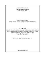 Nghiên cứu ảnh hưởng của một số loại phân bón hữu cơ đến sinh trưởng, phát triển của rau hoa thiên lý tại trường đại học nông lâm thái nguyên 