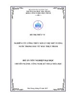 Nghiên cứu công thức son lỳ hệ nhũ tương nước trong dầu từ màu thực phẩm 