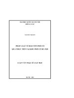 Pháp luật về bảo tồn phố cổ qua thực tiễn tại khu phố cổ hà nội