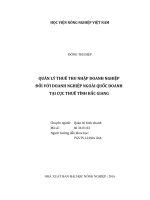 quản lý thuế thu nhập doanh nghiệp đối với doanh nghiệp ngoài quốc doanh tại cục thuế tỉnh bắc giang 