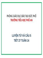 Tuần 14. Ôn tập về từ loại