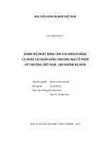 đánh giá hoạt động cho vay khách hàng cá nhân tại ngân hàng thương mại cổ phần kỹ thương việt nam   chi nhánh hà nam 