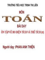 Ôn tập về đo diện tích và đo thể tích (tiếp theo)