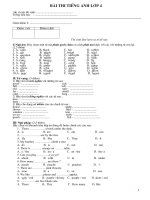 Tiếng Anh nâng cao lớp 4