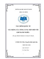 Tiểu luận môn tài chính quốc tế tác động của tổng cung tiền đối với GDP danh nghĩa 