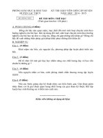 Đê - Đáp án thi chọn GVG thể dục 2014-2015