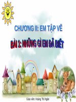 Chương II. Bài 1. Những gì em đã biết