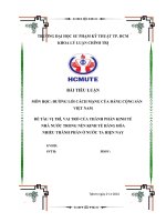 TIỂU LUẬN ĐỀ TÀI: VỊ TRÍ, VAI TRÒ CỦA THÀNH PHẦN KINH TẾ  NHÀ NƯỚC TRONG NỀN KINH TẾ HÀNG HÓA  NHIỀU THÀNH PHẦN Ở NƯỚC TA HIỆN NAY (SPKT)