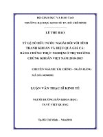 Tỷ lệ sở hữu nước ngoài đối với tính thanh khoản và hiệu quả giá cả bằng chứng thực nghiệm ở thị trường chứng khoán việt nam 2010 2015 