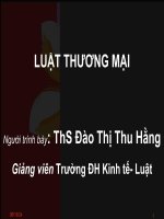 Slide bài giảng chủ thể kinh doanh (luật thương mại 1)