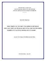 Phát triển các tổ chức tài chính vi mô nhằm thúc đẩy tiếp cận tín dụng bền vững cho người nghèo, nghiên cứu tại tym, vieted, stu2 và dariu 