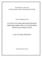 Các yếu tố tác động đến rủi ro tín dụng trong hoạt động cho vay tại ngân hàng thương mại cổ phần á châu 