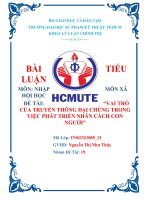 VAI TRÒ CỦA TRUYỀN THÔNG ĐẠI CHÚNG TRONG VIỆC PHÁT TRIỂN NHÂN CÁCH CON NGƯỜI”