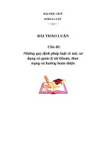 Những quy định pháp luật về mở, sử dụng và quản lý tài khoản, thưc trạng và hướng hoàn thiện