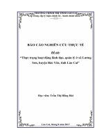 BÁO cáo NCTT Thực trạng hoạt động lãnh đạo, quản lý ở xã Lương Sơn, huyện Bảo Yên, tỉnh Lào Cai