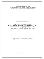 Tác động của chính sách tăng thuế bảo vệ môi trường đối với xăng lên tiêu dùng xăng trong hoạt động giao thông tại các đô thị việt nam 