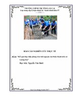 BÁO cáo NCTT tốt nghiệp TCCT.Kết quả thực hiện phong trào tình nguyện của Đoàn thanh niên xã Lương Sơn