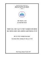 Thiết kế, chế tạo và thử nghiệm mô hình hệ thống điều hòa không khí trong ô tô 