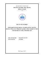 Tính thiết kế hệ thống cấp đông bằng chuyền phẳng công suất 750kg h tại khu công nghiệp an phú thành phố tuy hòa tỉnh phú yên 