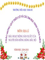 Bài 13-14. Hoạt động sản xuất của người dân ở đồng bằng Bắc Bộ