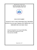 Đánh giá chất lượng tinh trùng hầu thái bình dương (crassostrea gigas (thunberg, 1793) thông qua các thời điểm thu mẫu khác nhau 