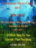 Bài 11. Cuộc kháng chiến chống quân Tống xâm lược lần thứ hai (1075 - 1077)