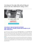 Cách đăng ký Uber nhận 100k miễn phí bằng mã khuyến mãi Uber UBERTK2015