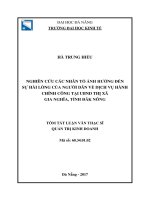 Nghiên cứu các nhân tố ảnh hưởng đến sự hài lòng của người dân về dịch vụ hành chính công tại UBND thị xã gia nghĩa, tỉnh đắc nông (tt) 