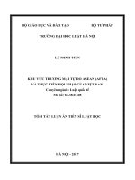 Khu vực thương mại tự do asean (afta) và thực tiễn hội nhập của việt nam (tt)