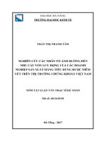 Nghiên cứu các nhân tố ảnh hưởng đến nhu cầu vốn lưu động của các doanh nghiệp sản xuất hàng tiêu dùng được niêm yết trên thị trường chứng khoán việt nam (tt) 
