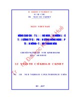 NÂNG CAO CHẤT LƯỢNG NGUỒN NHÂN lực tại CÔNG TY cổ PHẦN CÔNG NÔNG NGHIỆP TIẾN NÔNG   TỈNH THANH hóa