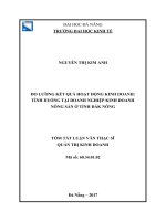 Đo lường kết quả hoạt động kinh doanh tình huống tại doanh nghiệp kinh doanh nông sản ở tỉnh đắk nông (tt) 