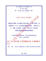 HOÀN THIỆN CÔNG tác QUẢN TRỊ NGUỒN NHÂN lực tại NGÂN HÀNG THƯƠNG mại cổ PHẦN NGOẠI THƯƠNG VIỆT NAM   CHI NHÁNH THANH hóa 