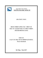 Hoàn thiện công tác cho vay đầu tư tại quỹ đầu tư phát triển thành phố đà nẵng (tt) 