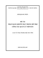 Nhận dạng khuôn mặt trong hỗ trợ công tác quản lý tiếp dân (LV thạc sĩ)