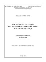 Định hướng giá trị văn hóa của học viên đào tạo sĩ quan trong các trường quân đội (TT) 