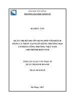 Quản trị rủi ro tín dụng đối với khách hàng cá nhân tại ngân hàng thương mại cổ phần công thương việt nam – chi nhánh kon tum (tt) 