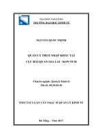 Quản lý thuế nhập khẩu tại cục hải quan gia lai   kon tum (tt) 