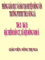 Bài 15. Đặc điểm dân cư, xã hội Đông Nam Á