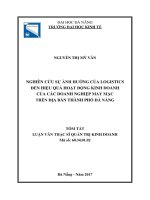 Nghiên cứu sự ảnh hưởng của logistics đến hiệu quả hoạt động kinh doanh của các doanh nghiệp may mặc trên địa bàn thành phố đà nẵng (tt) 