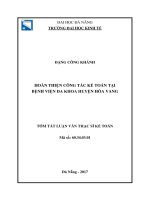 Hoàn thiện công tác kế toán tại bệnh viện đa khoa huyện hòa vang (tt) 