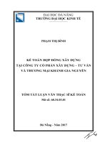 Kế toán hợp đồng xây dựng tại công ty cổ phần xây dựng   tư vấn và thương mại khánh gia nguyễn (tt) 