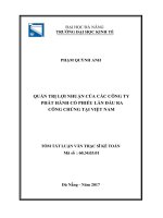 Quản trị lợi nhuận của các công ty phát hành cổ phiếu lần đầu ra công chúng tại việt nam (tt) 