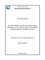 Tổ chức thông tin kế toán trong hoạt động đầu tư xây dựng cơ bản tại trường đại học kinh tế   đại học đà nẵng (tt) 